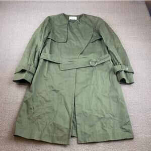 Sandro Paris Women's 36 Belted‎ Green Trench Coat 100% Cotton